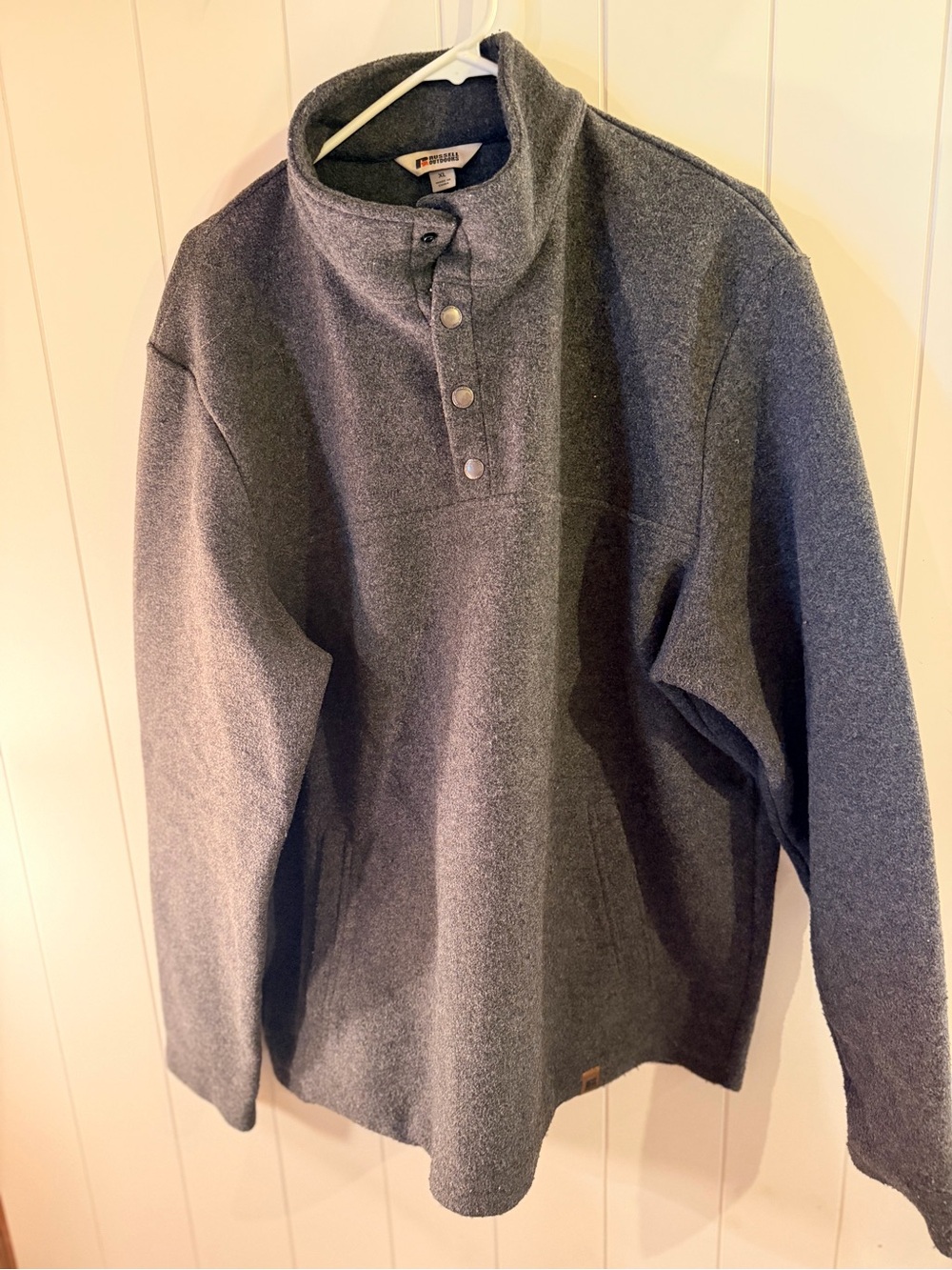 Russell Outdoors gray snap fleece pullover – XL